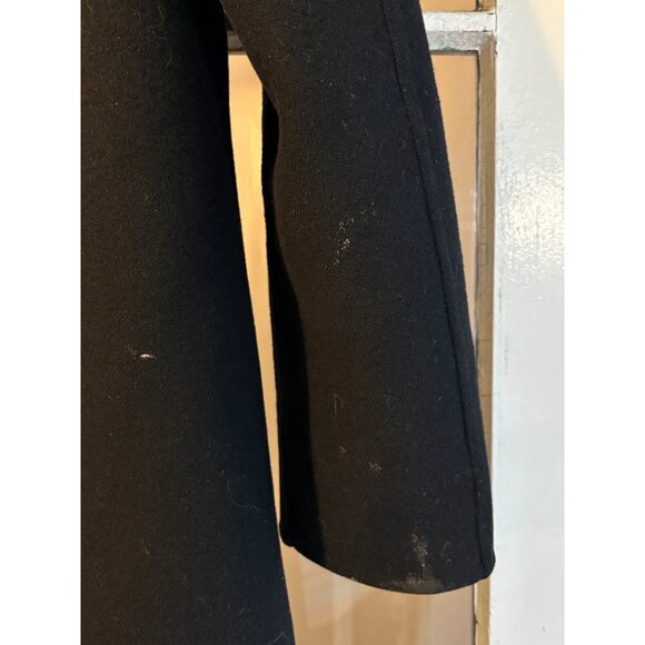 Vintage Luca Venturini US 10 Black 100% Virgin Wool Italian Made Long Coat - Picture 10 of 10